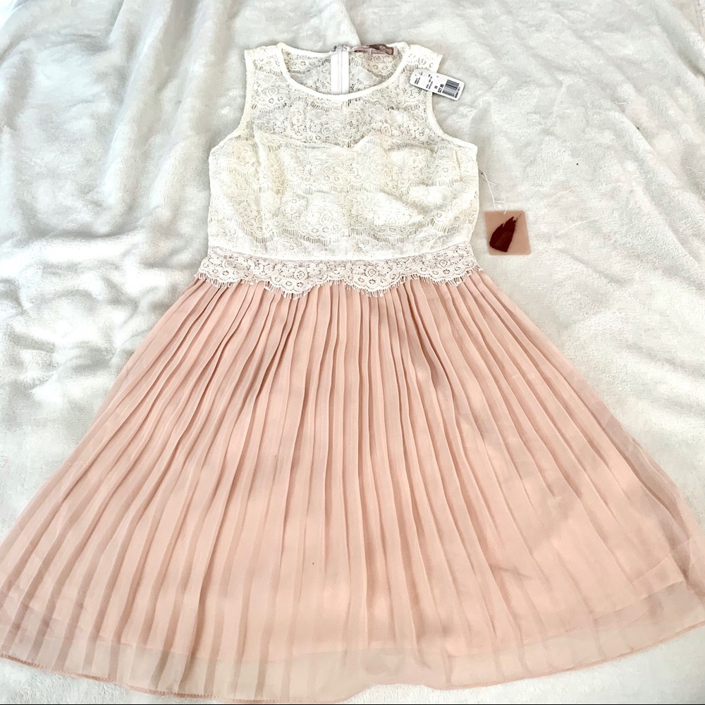 Forever 21 lace and pleated sleeveless dress